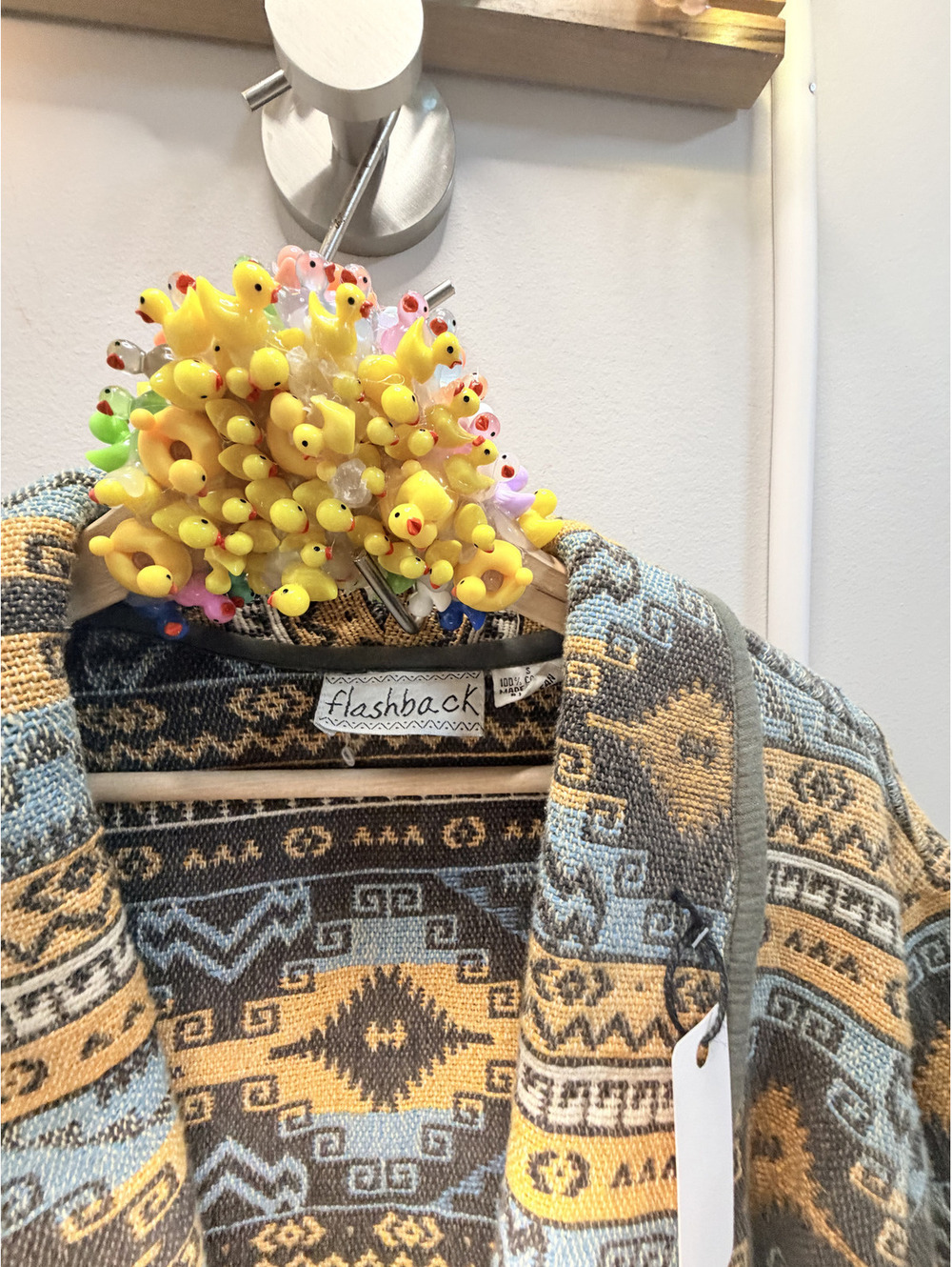 Deftduck Boutique Style Aztec Pattern Crop Cardigan Jacket